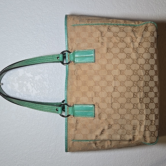 GUCCI Monogram Tote Green 113017 - Picture 1 of 4